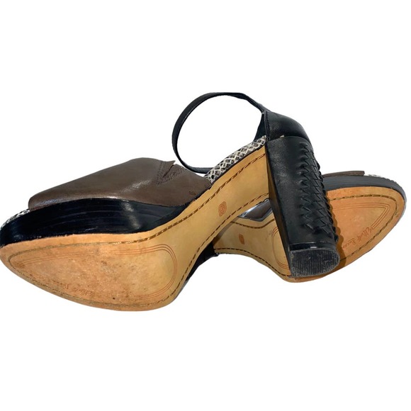 Elliott Lucca Bellina Snake-Print Braided Leather Pumps in Mineral Exotic sz 7 - Picture 12 of 13